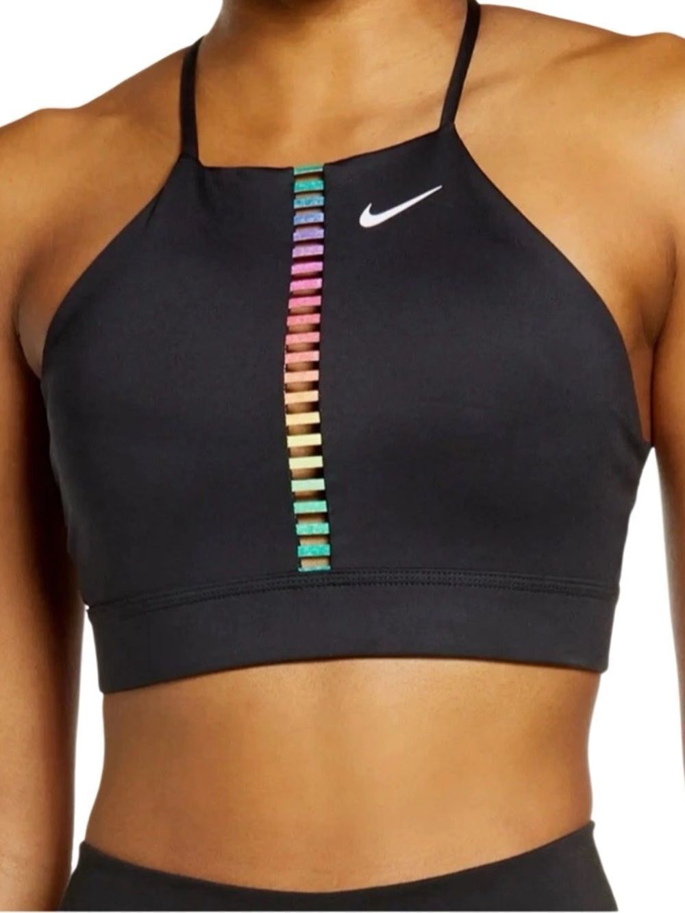 Nike Dri-FIT Indy Rainbow Ladder sports bra Black Size XS